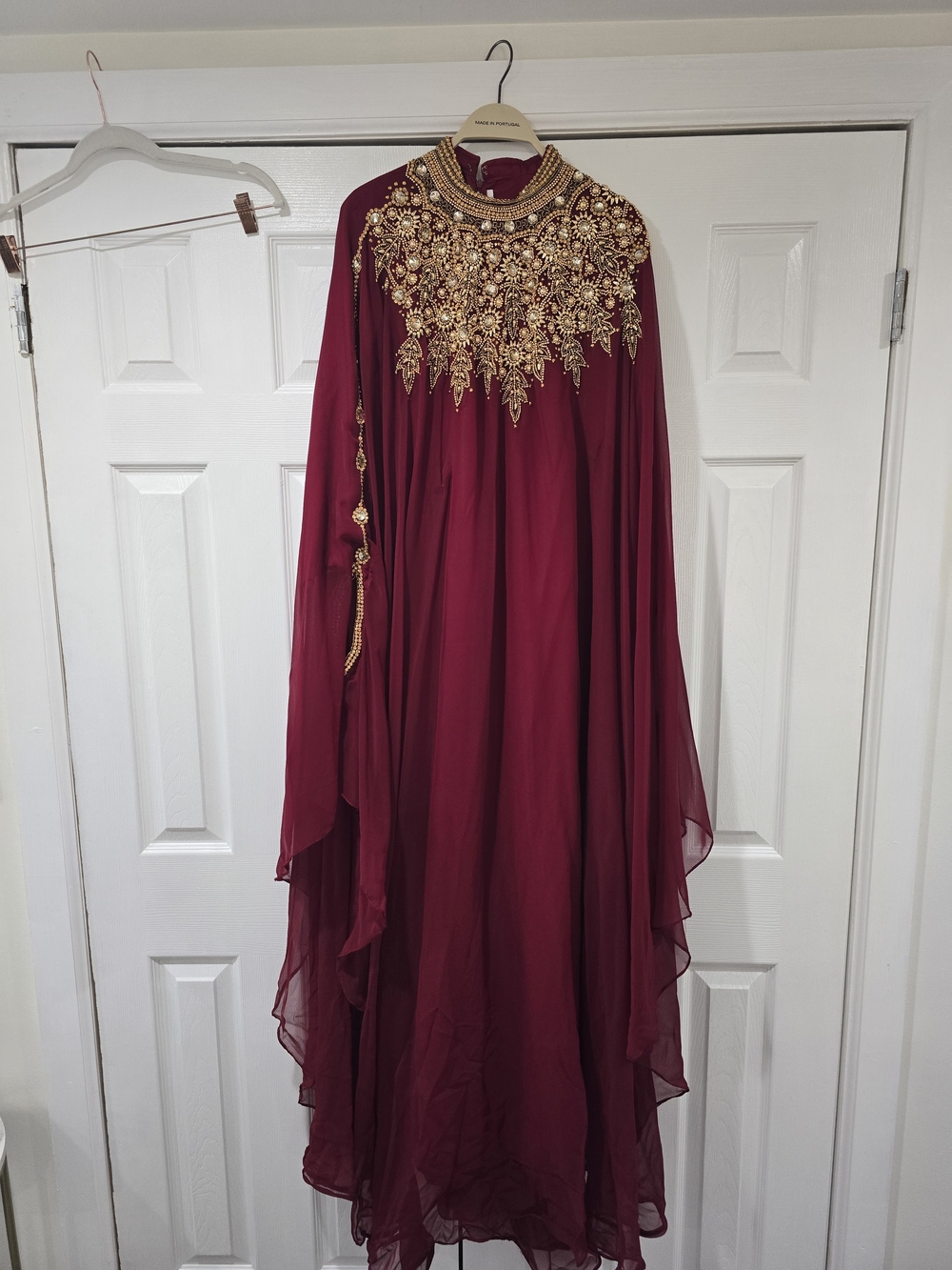 Embroidered Burgundy Women's Evening Dress